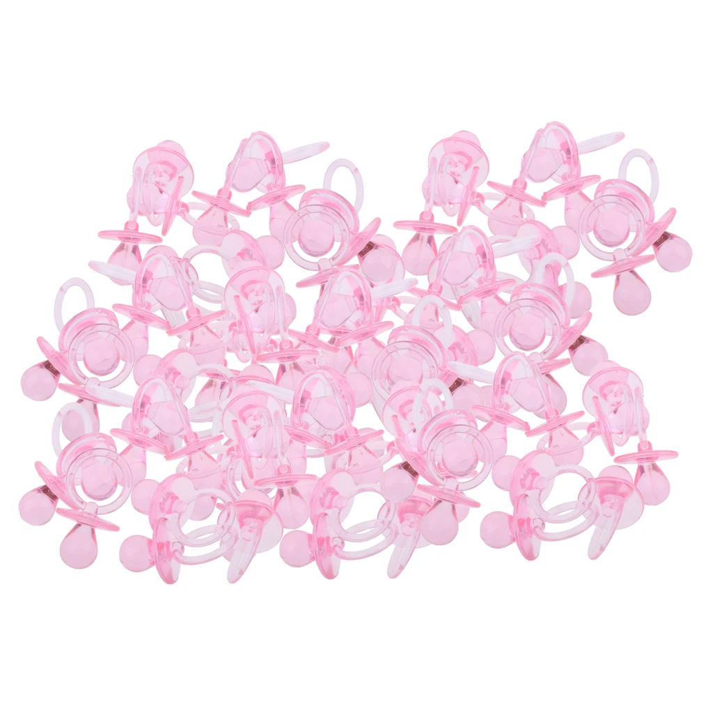 144pcs/set Small Acrylic Baby Pacifier Baby Shower Favors Charm, for Baby Shower Christening Party Decor