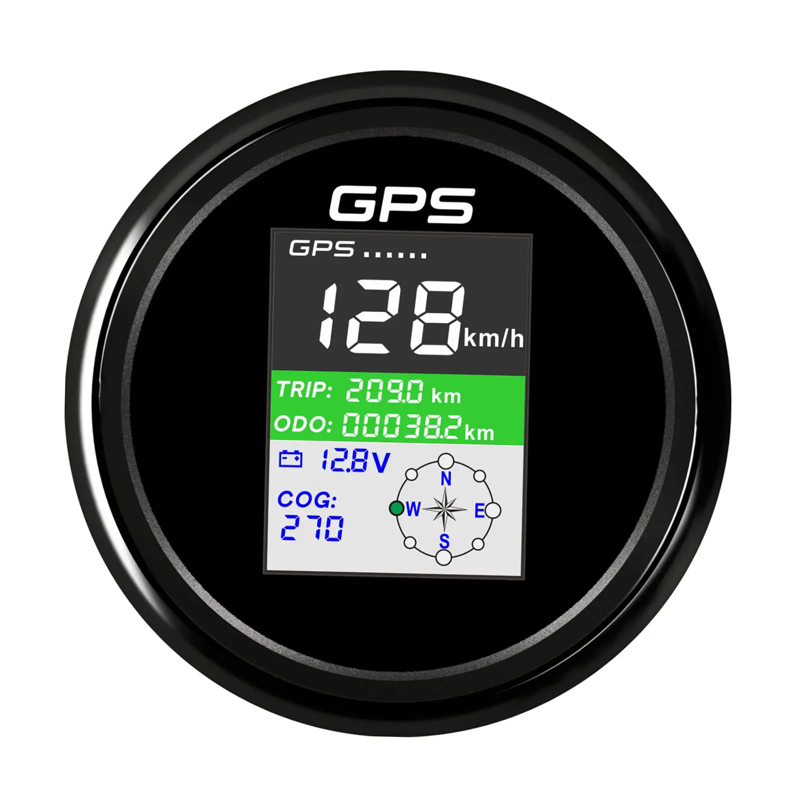 85mm GPS Speedometer Adjustable Mileage Screen IP67 Waterproof 9-32V Red Backlight Gauge Black for Auto Car