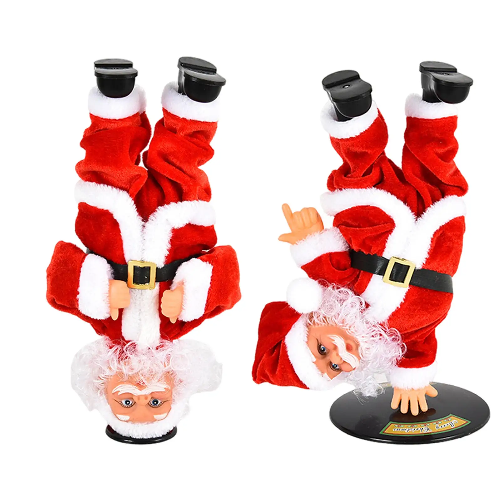 Electric Inverted Dancing Santa Claus Street Music Gifts Standing Decorations Children`s Toy Funny Electric Plush Toy for Kids
