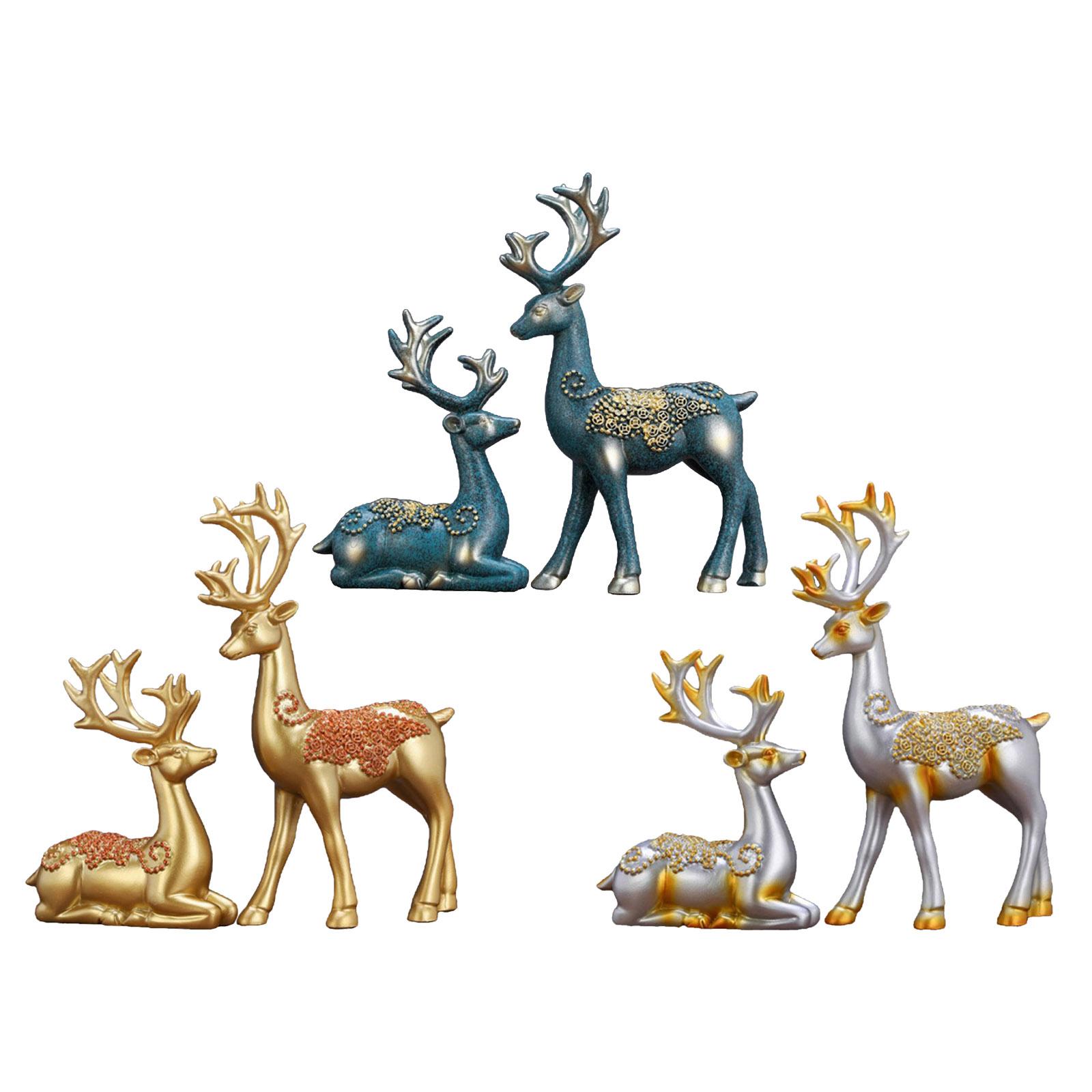 Home Decor Resin Deer Head Figurine Statue Nordic Crafts Figurines Sculpture Creative Gifts Modern Home Decoration Art Ornament