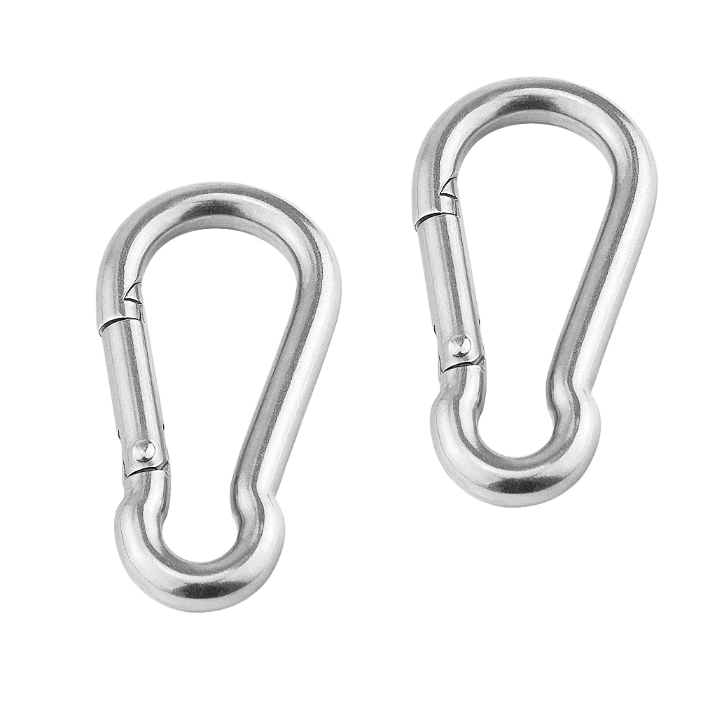 2Pcs D-Shape Carabiner Mixed Climbing Keychain Carabiner With Automatic Closure