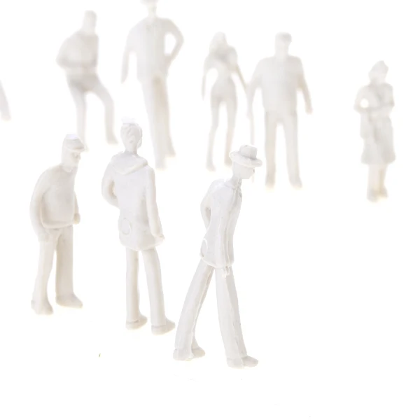 100x Unpainted Model Train People Figures Passenage 1:75 HO Scale