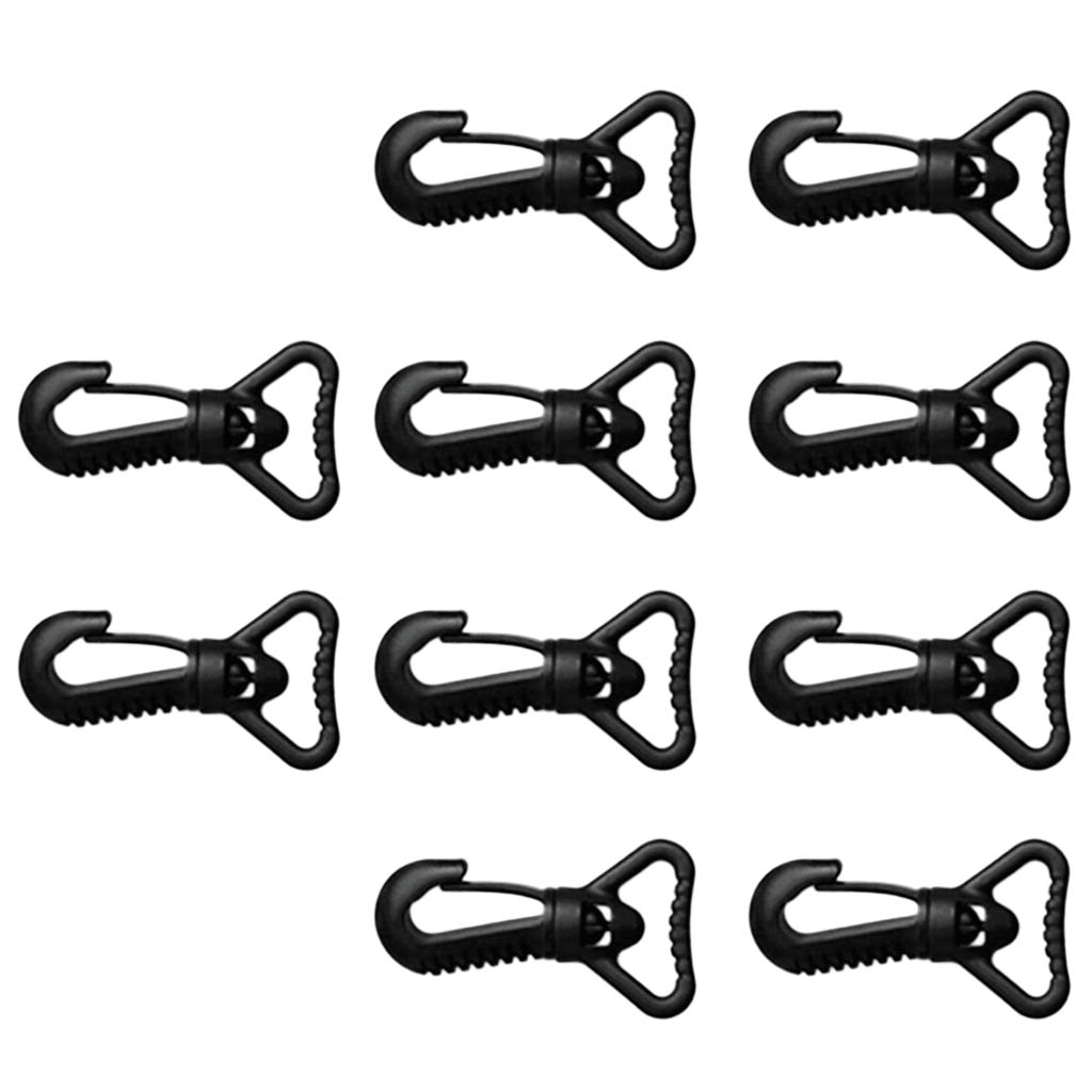 10 Pieces Scuba Diving Dive Plastic Swivel Spring Snap Hook Clip Fits 25mm/1 inch Webbing Strap Lanyard Accessories