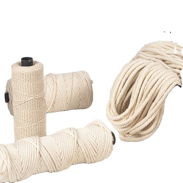 3/4/5/6mm Macrame Cord Natural Cotton Twisted Macrame Rope String