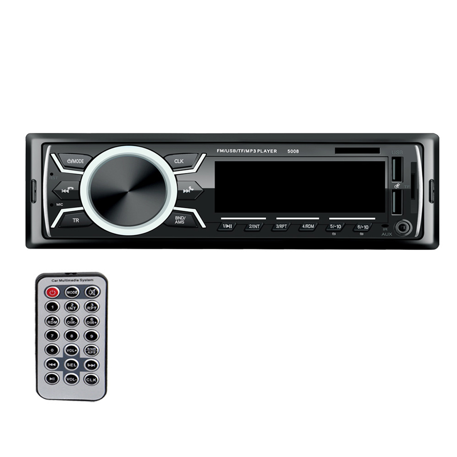 Car Radio with Bluetooth Hands-free System and Remote Control 1 DIN Car Radio MP3 Player Fast Charging Digital Media Player