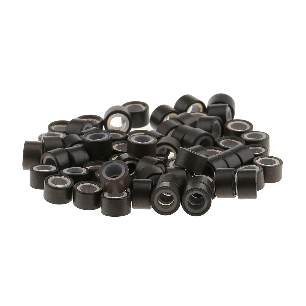 Lot 1000 Silicone Hair Extension Micro Rings Beads Tube Brown Blonde Black Red