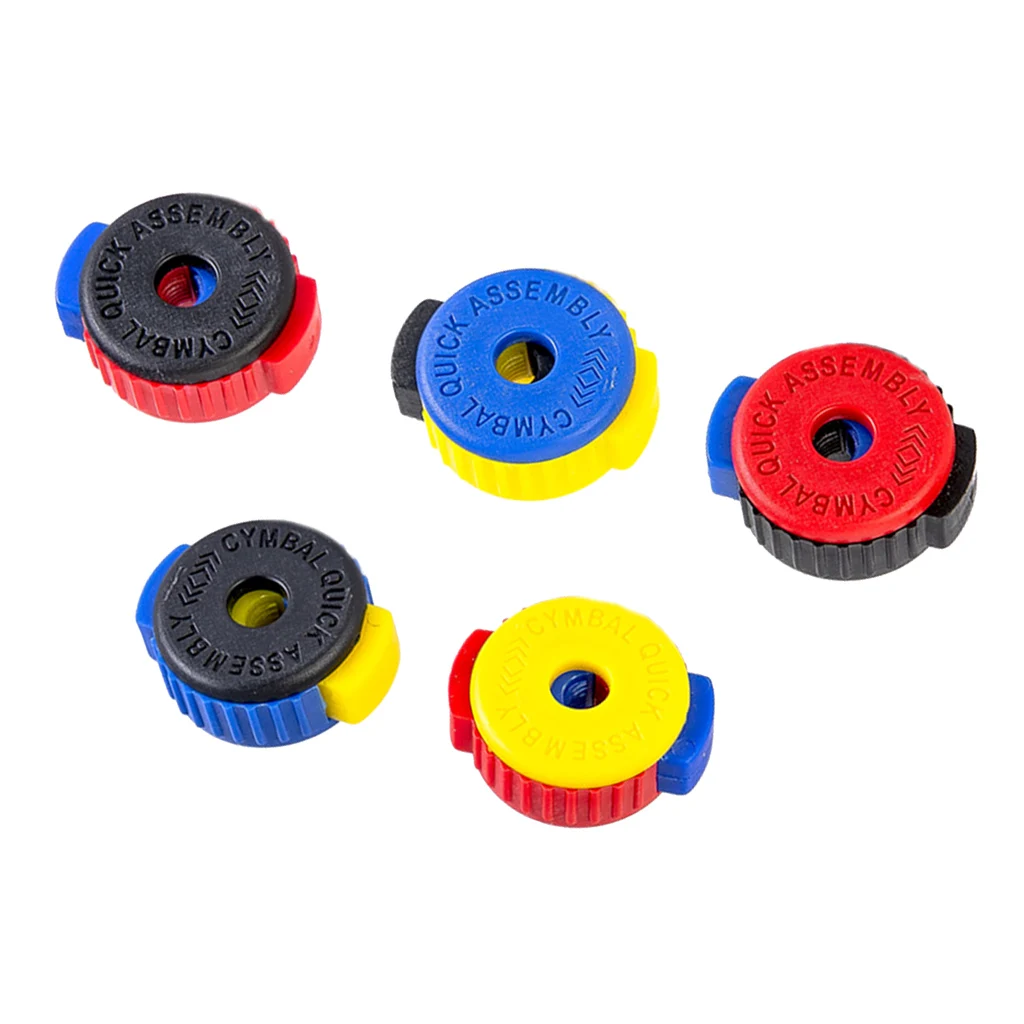 5x Quick Set Cymbal Mate Nut Buttons for Drum Kit Replacement 8mm Mixed Color