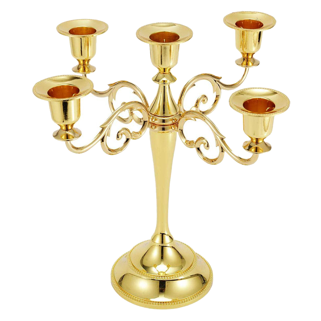 Candlestick With 5 Metal Candles With Candlestick Wedding Candle Holder