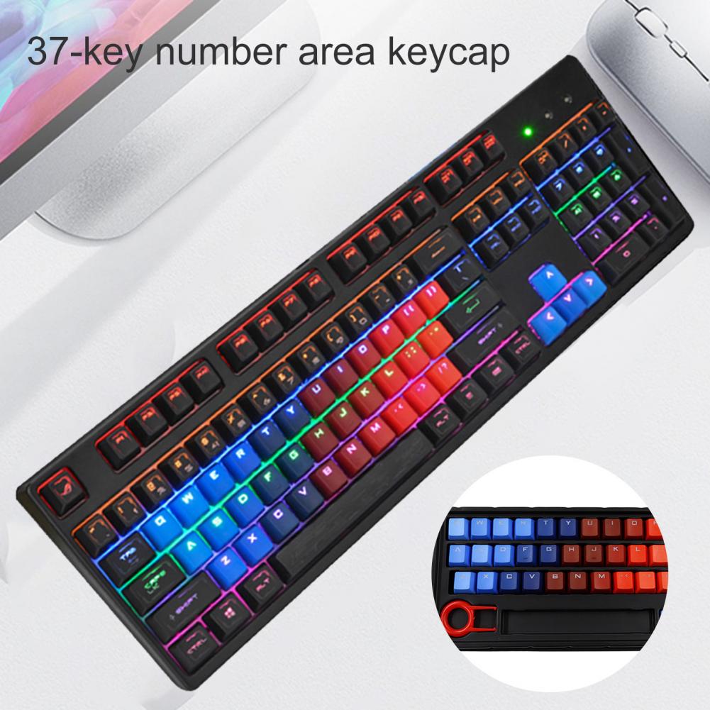 37-chave azul-vermelho gradiente backlight pbt keycaps teclado