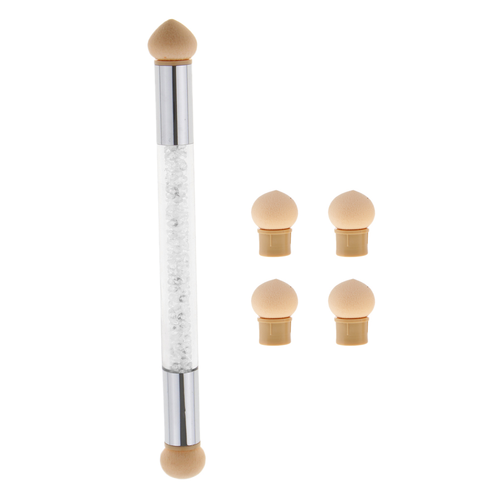 1 X Ombre Crystal Nail Art Dab Sponge Sponge Brush + 4 Sponge Nail Pen