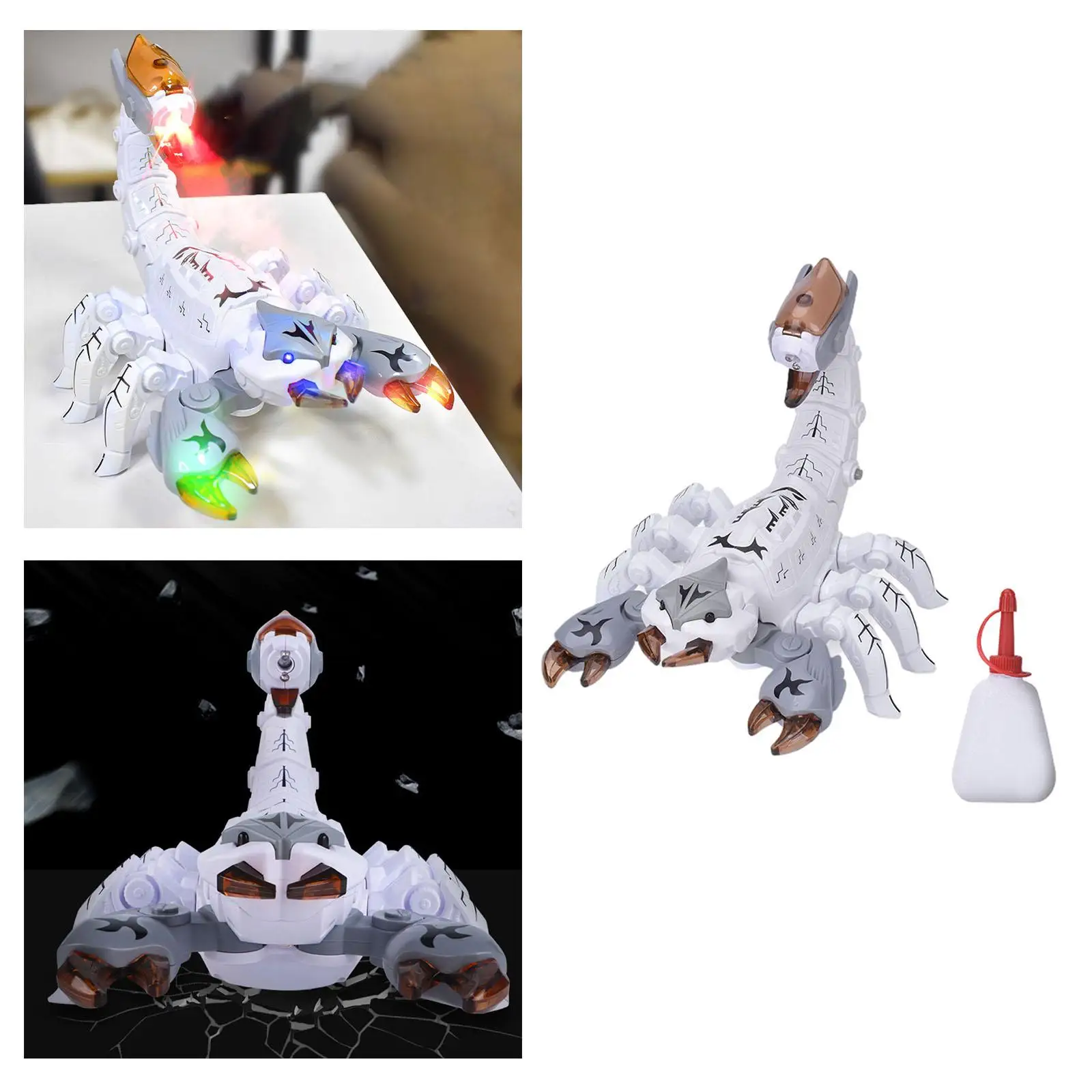 Realistic Scorpion Toy Spray Smoke with LED Light and Music Moving Joints for Boys Girls Simulation Animal Model Robot Toy