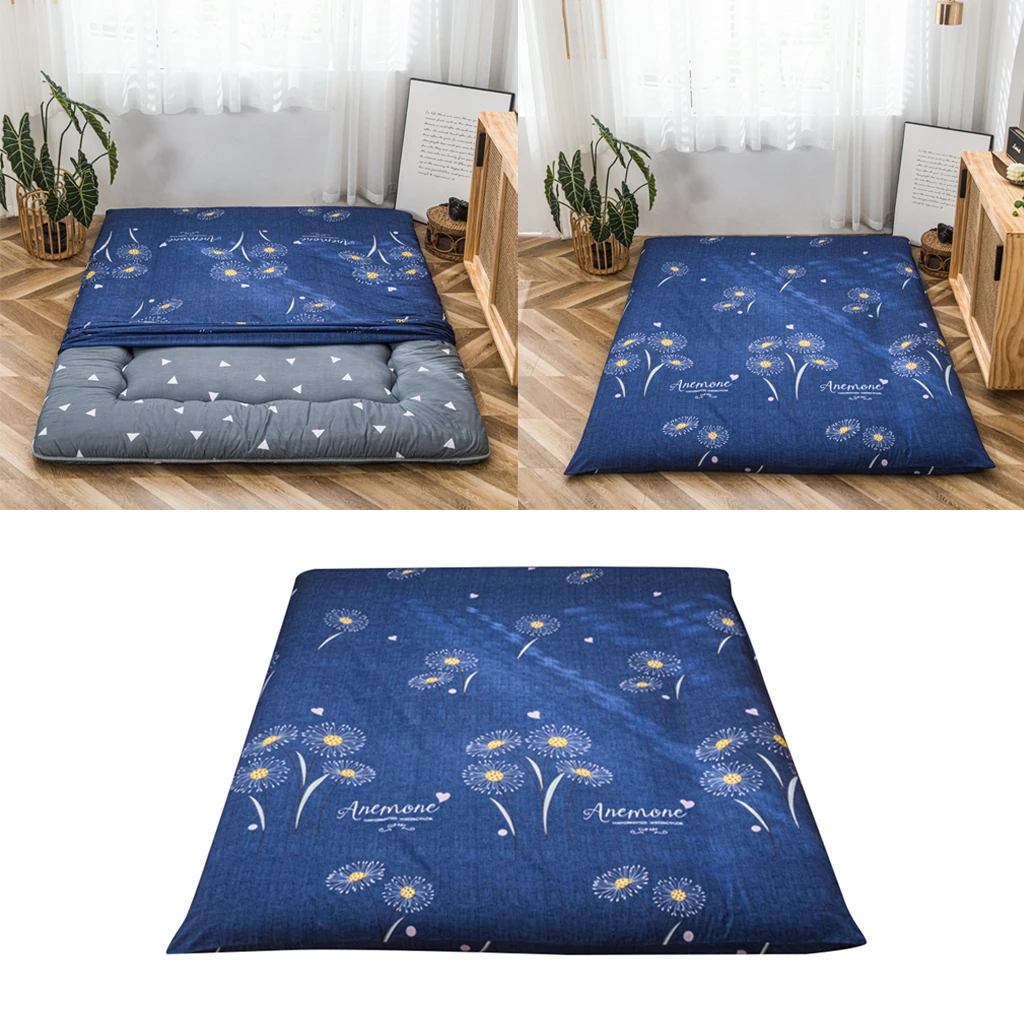 1pc Comfortable Tatami Mattress Cover Bedspread Protect Cover Coverlet With Zipper 90x200cm