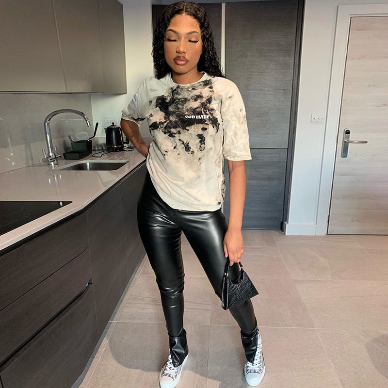 High Waist Skinny PU Leather Pants 
