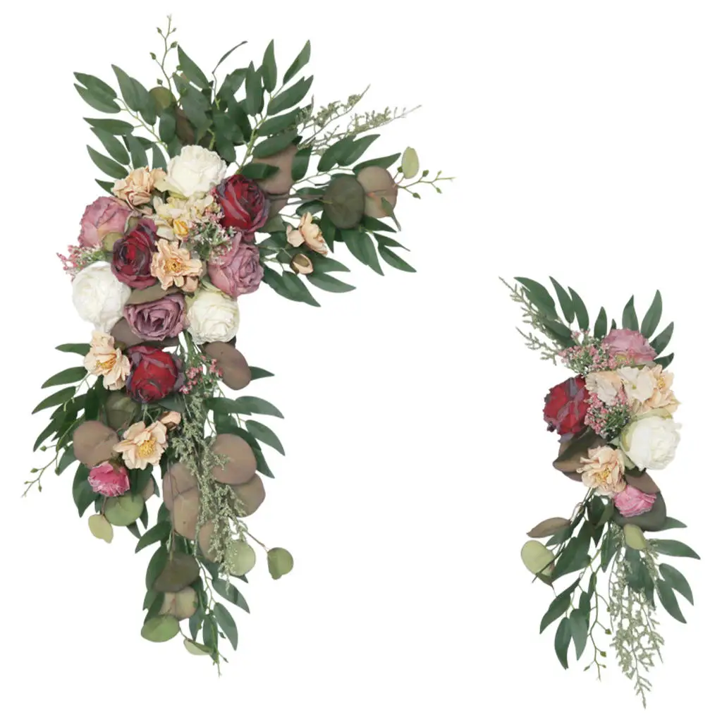 2Pcs Wedding Arch Flowers Artificial Floral for Wedding Party Backdrop Decoration