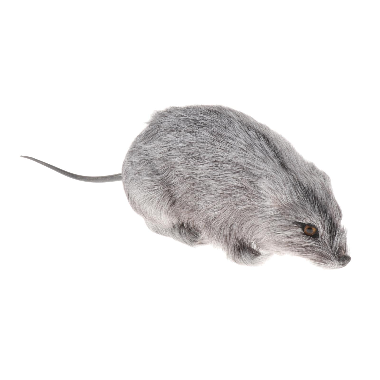 Short Plush Mouse Figure Halloween Table Top Dashboard Decor Prank Tricky