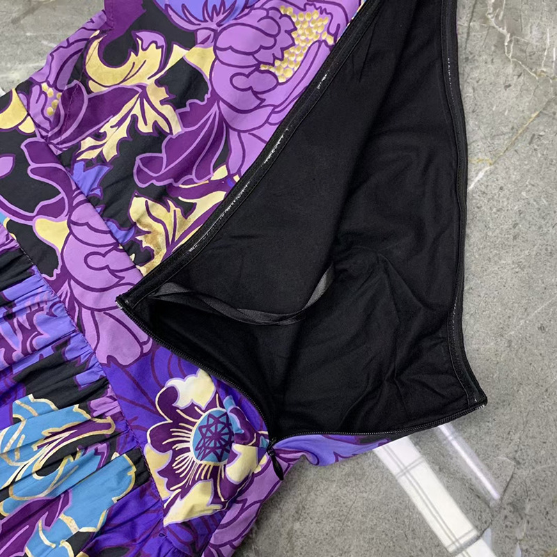 Qualidade de Verão Fino e Longo Alta Novos Vestidos Femininos Modificado Oblíquo Ombro Impressão Férias Estilo Temperamento é Vestido 10 Alta qualidade de verão novos vestidos femininos