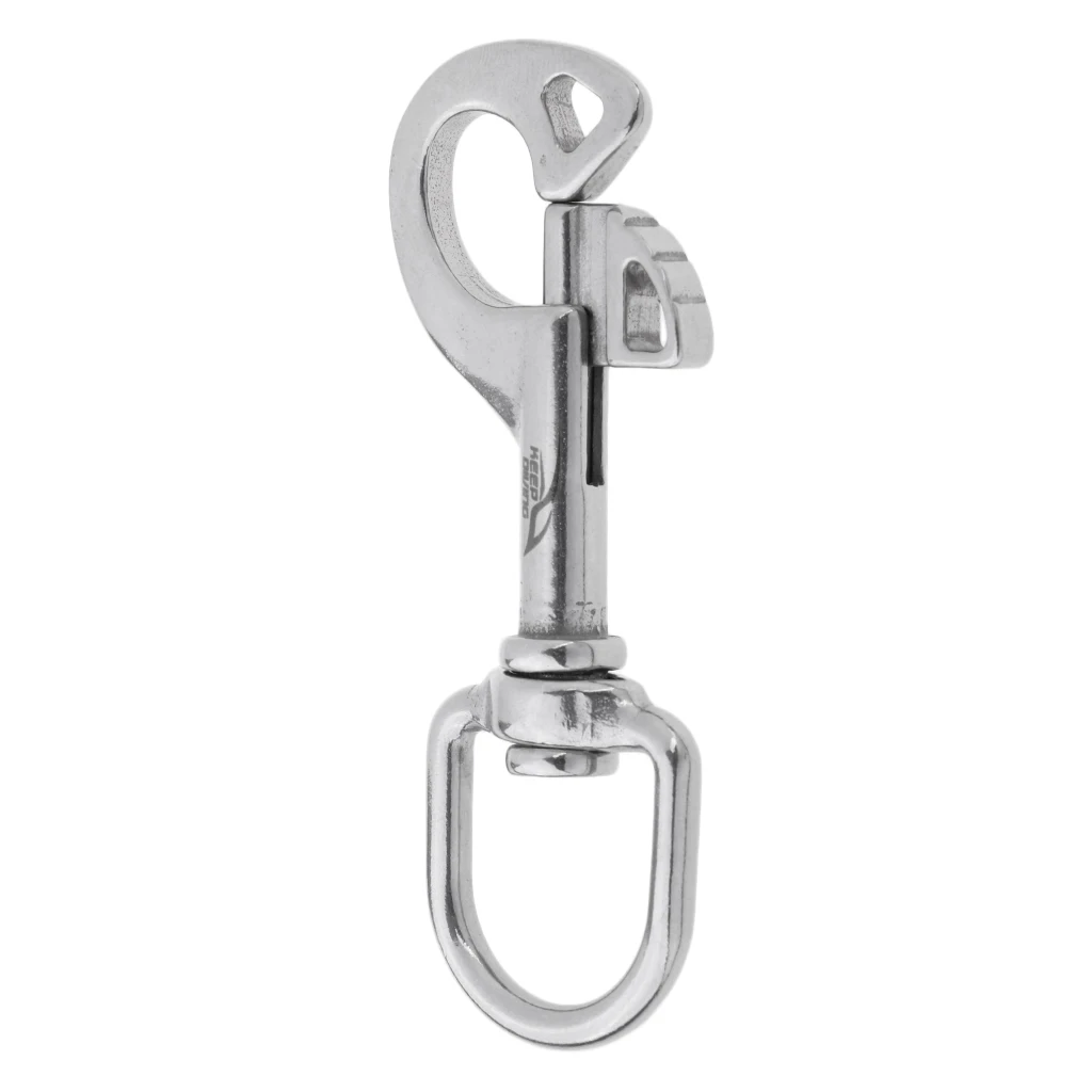 95mm 316 Stainless Steel Swivel-Eye Bolt Spring Snap Hook Eye Swivel Quick Hook Scuba Diving Hiking Camping Carabiner Pet Chain