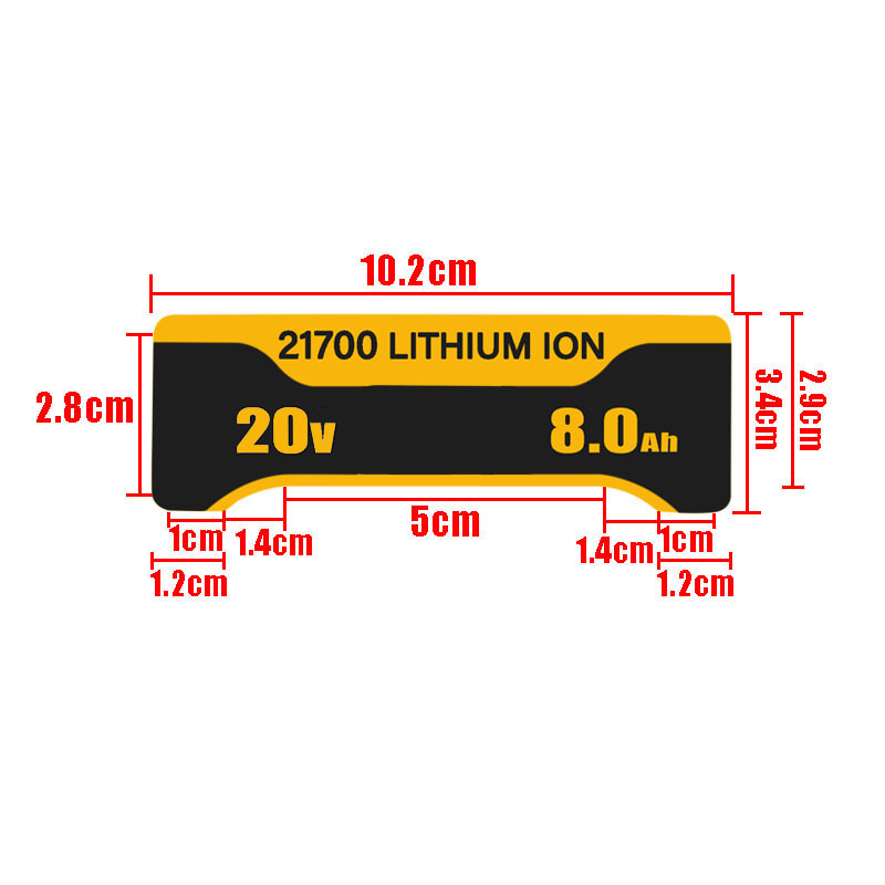 DCB200 10 * 21700 Li-Ionen-Akku 8,0 Ah Aufkleber für DeWalt 18 V 20 V Lithium-Akku Etikettenzubehör DCB200 DCB203 – Detail 3