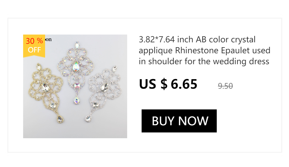 6,5x3,5 Zoll Gold Silber Kristall Kragen Strass Ausschnitt Schmuck Hochzeitskleid Rock Blinkende Kleidung Zubehör YL015 – Detail 3