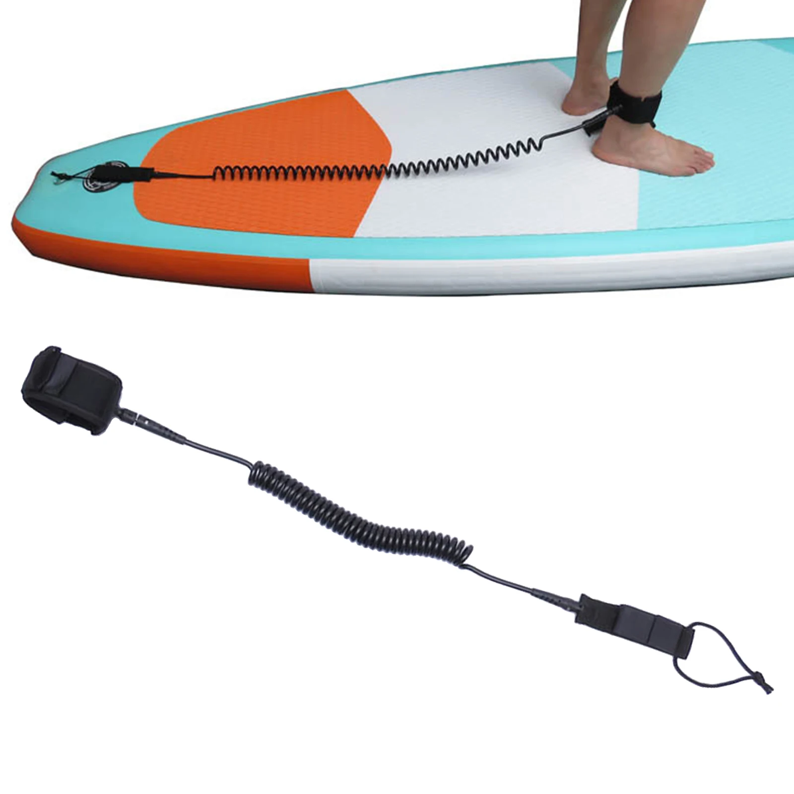 Surfing Ankle Leash Surfboard Longboard Coiled 300cm Leg Rope Accessories