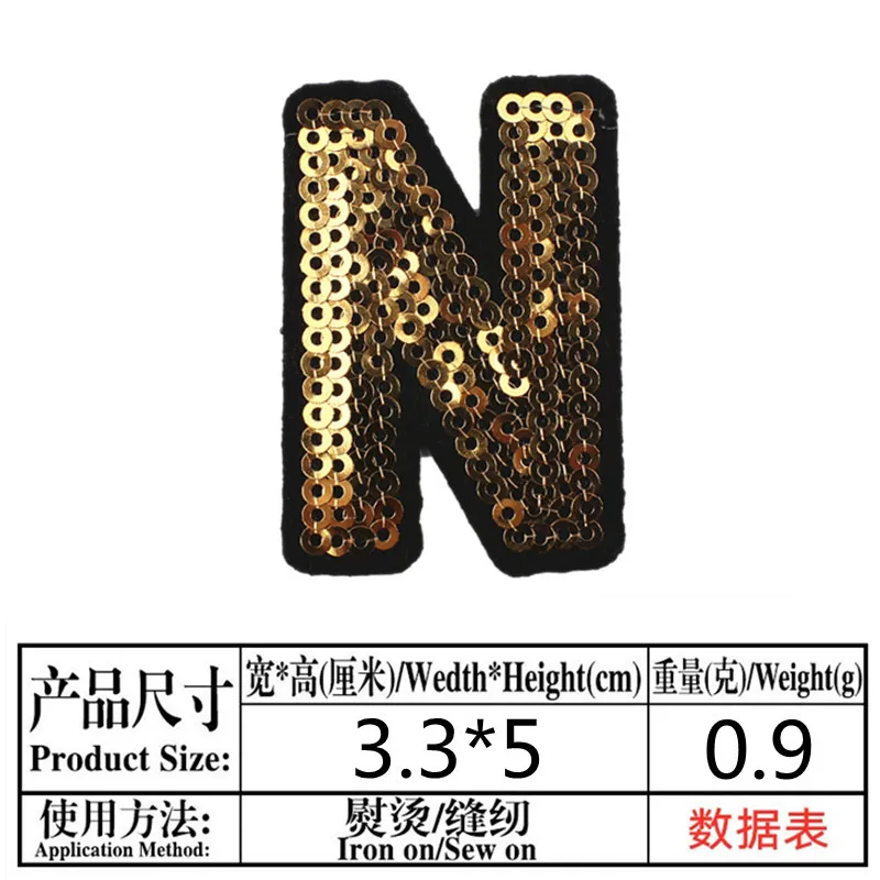 Sequin Embroidery Letters Patches Clothing Stickers Alphabet Numbers Embroidered Labels Iron on Patches for Clothes Pants Patch