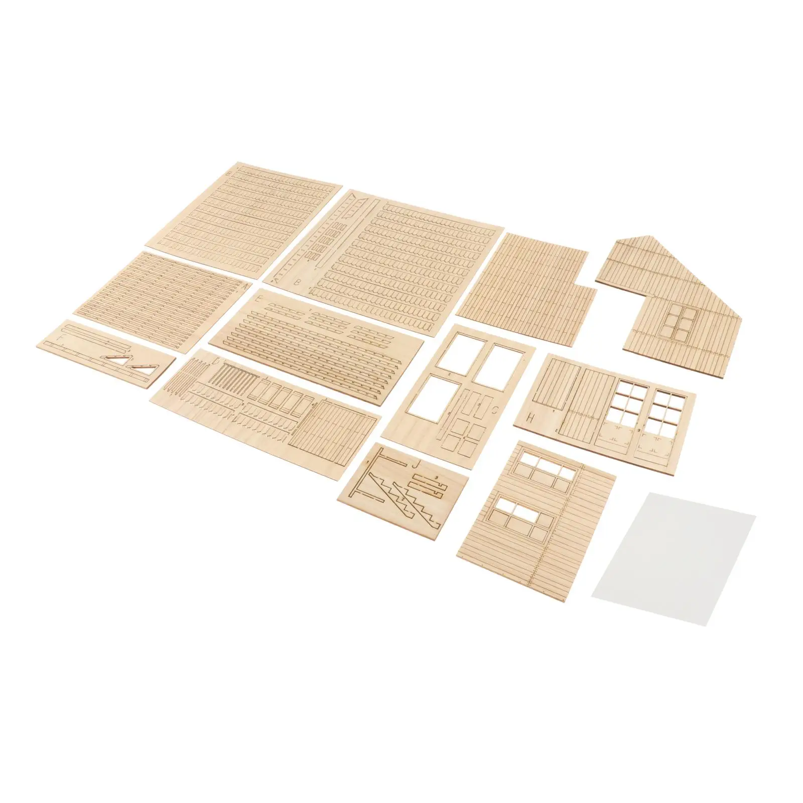 DIY Crafts 3D Puzzle Unassembled Model Kits Wooden European Ruins House Architecture 1:35 Building Miniature Sand Table War