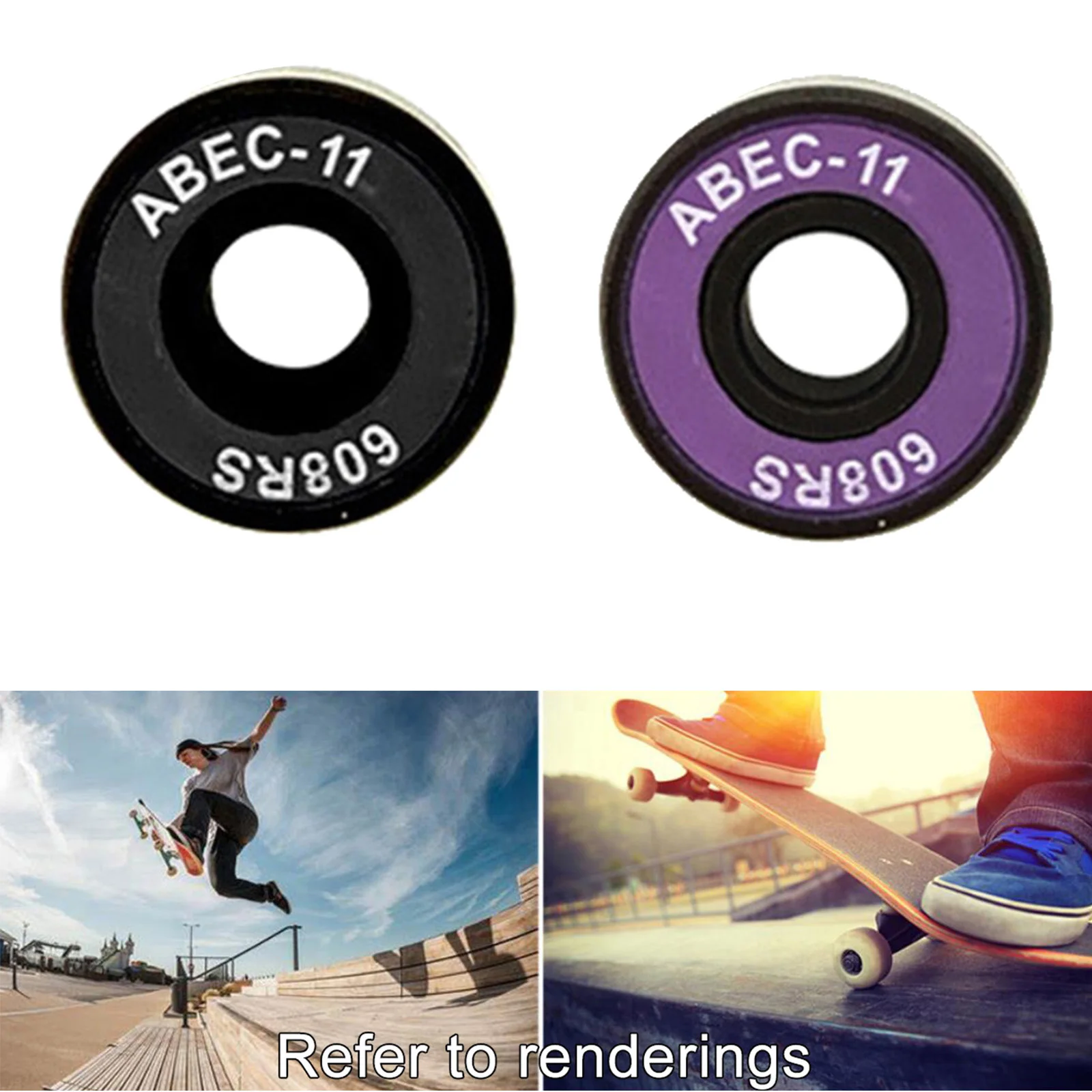 8Packs Skateboard Bearings Longboard Bearings Speed Scooter Bearings ABEC-11 