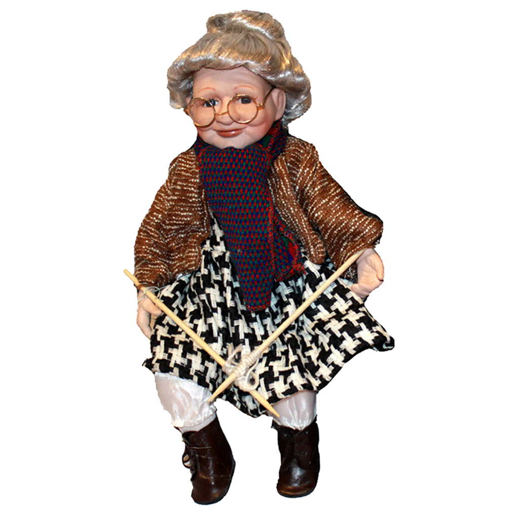 17.72inch Porcelain Doll Beautiful Grandma Miniature Toy for Kids Adult