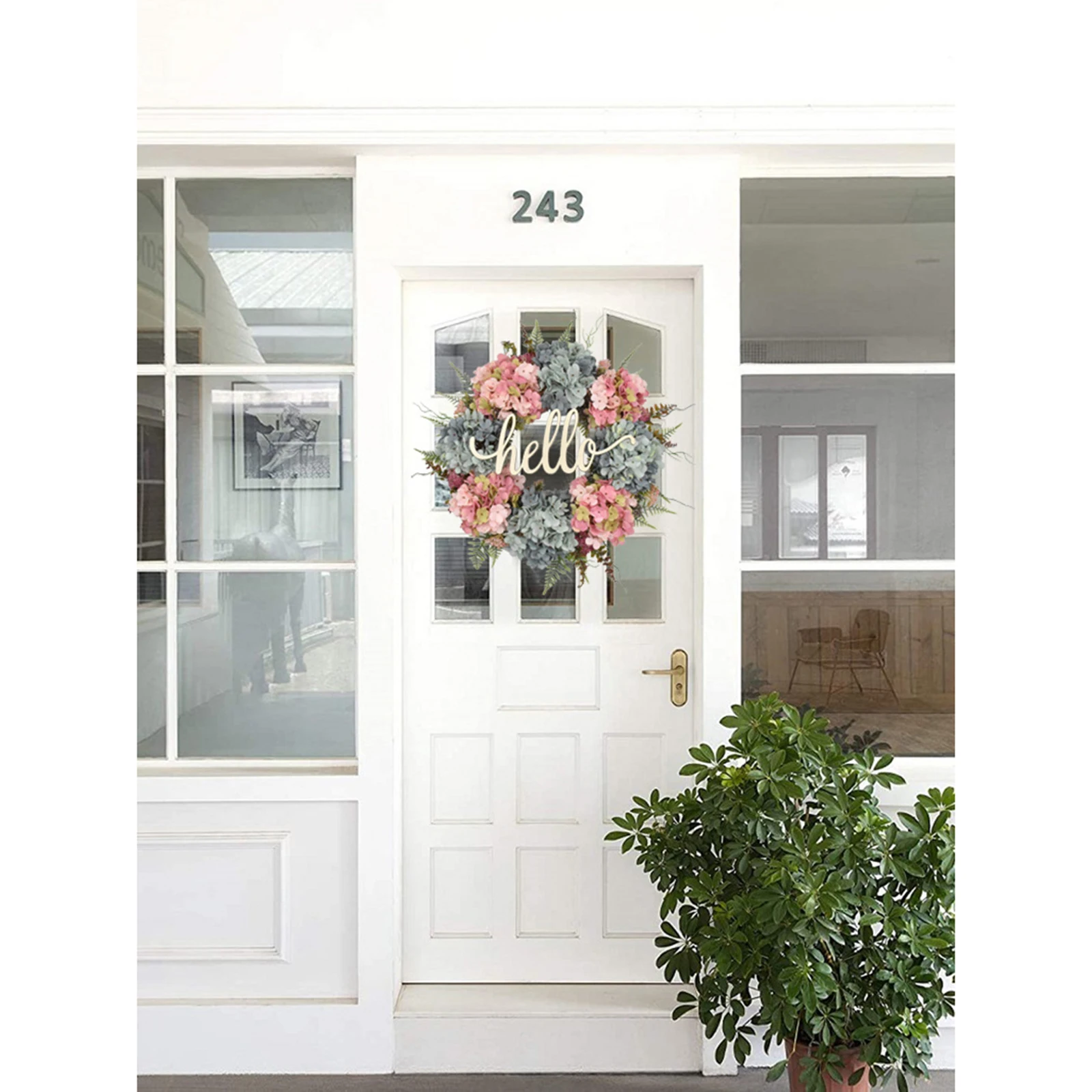 Hydrangea Wreath Handmade Garland Indoor Outdoor Front Door Wedding Holiday Decorations