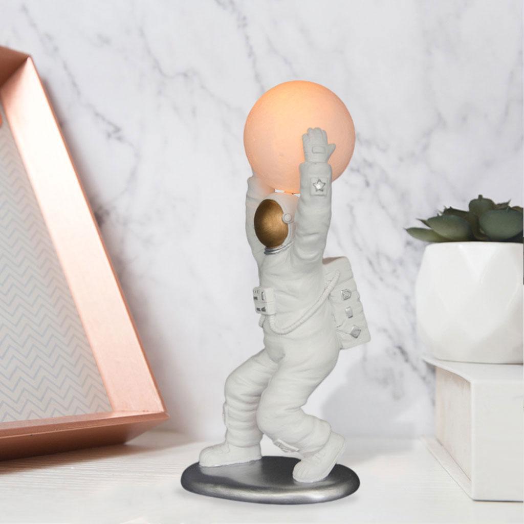 Desktop Astronaut Figurine Nightlight Model Sculpture Outer Space Touch Control Cute for Cabinet Living Room Fireplace Office