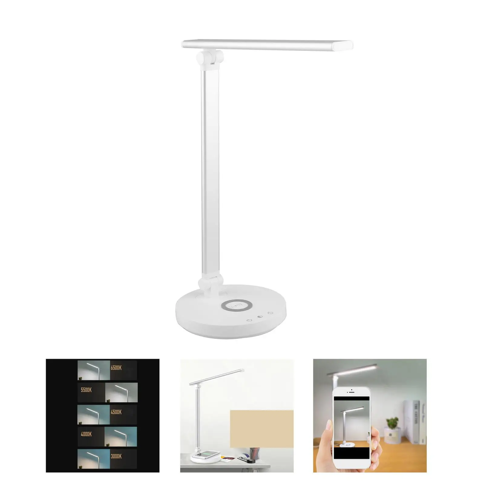 LED Desk Lamp with USB Charging Port Table Lamp with 5 Brightness Lighting