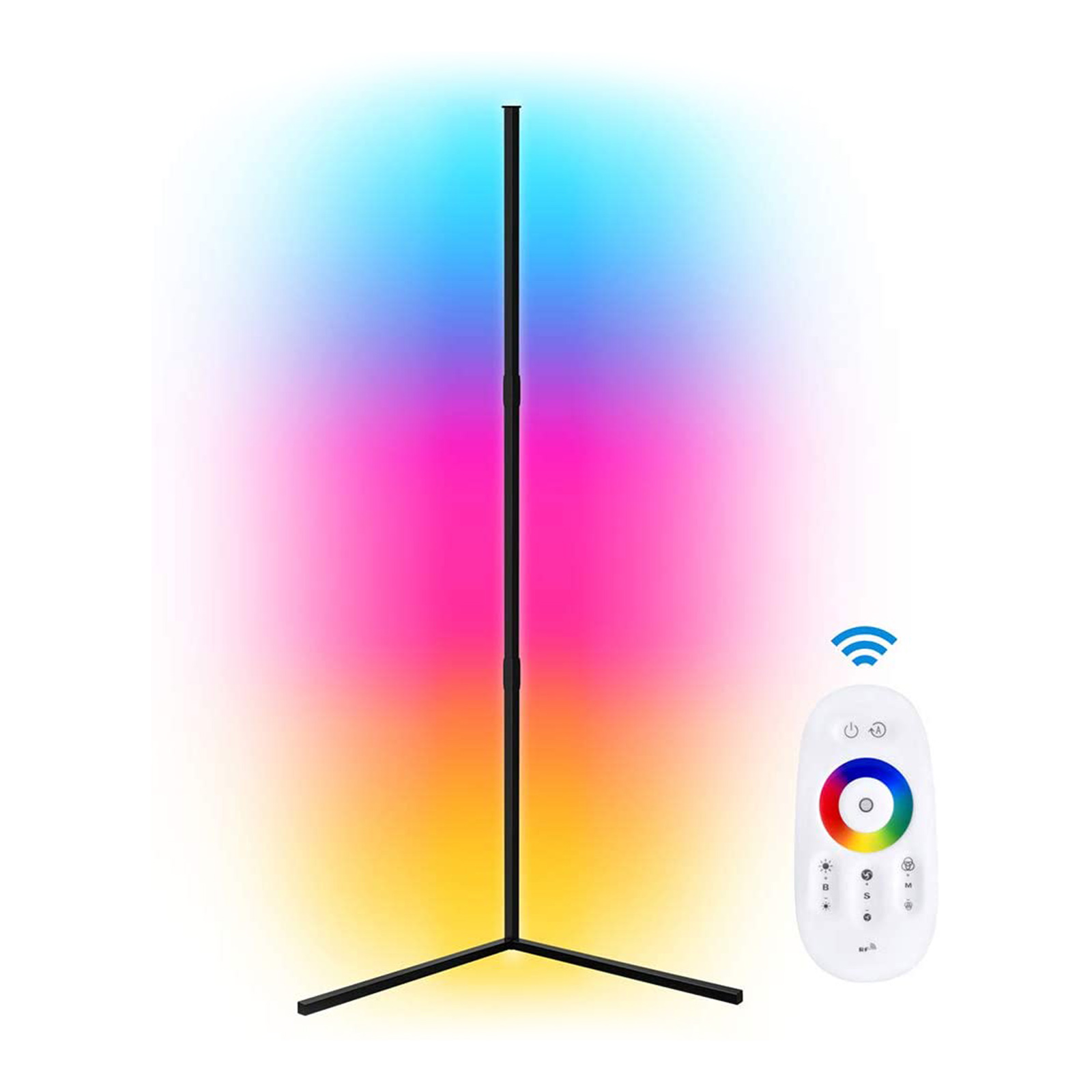 Modern Corner Floor Lamp Led RGB Room Decoration Colourful Standing Intelligent for Living Bedroom Decor Night Light with Remote