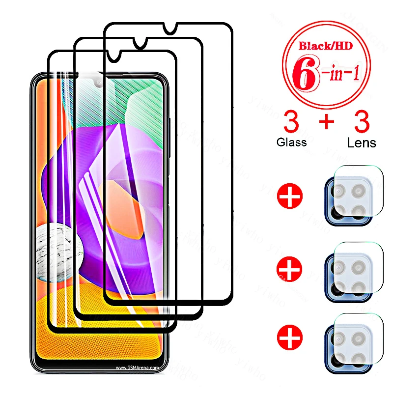 phone screen cover For Samsung Galaxy M22 Glass Screen Protector M32 M21 2021 M42 5G M12 Tempered  Protective Camera Lens For SamsungGalaxy M62 mobile protector