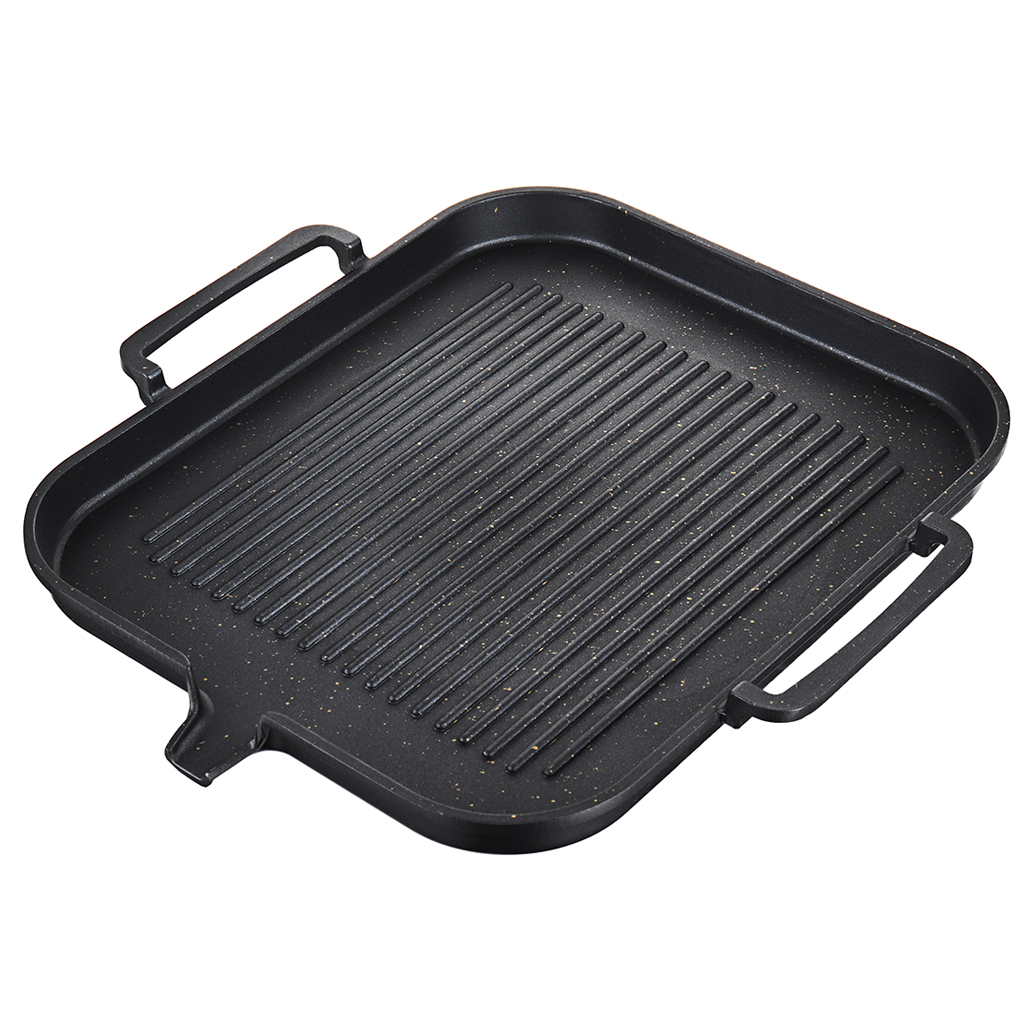 Grill Pan Aluminum Alloy Steak Frying Pan Kitchen BBQ Cooking Plate