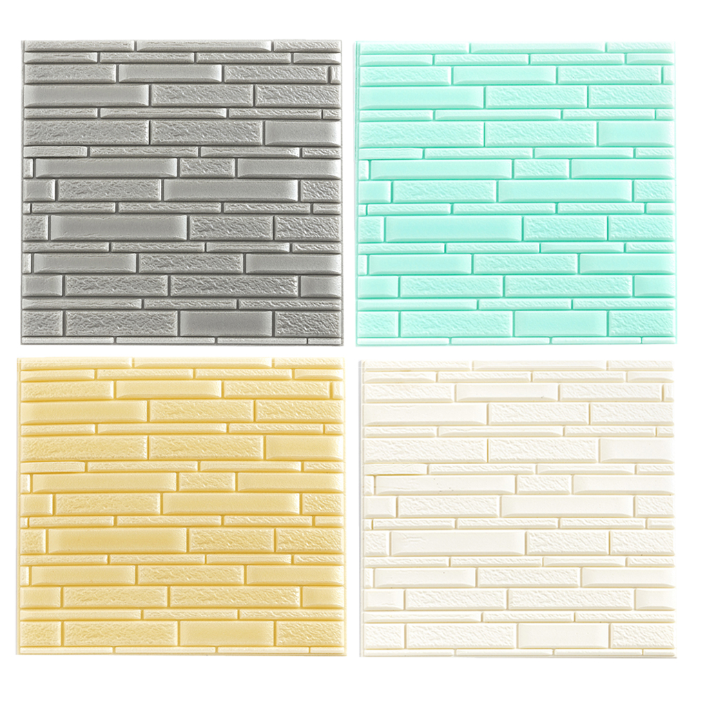 PE Foam 3D Tile Brick Waterproof Panels Wall Sticker Self Adhesive Wallpaper