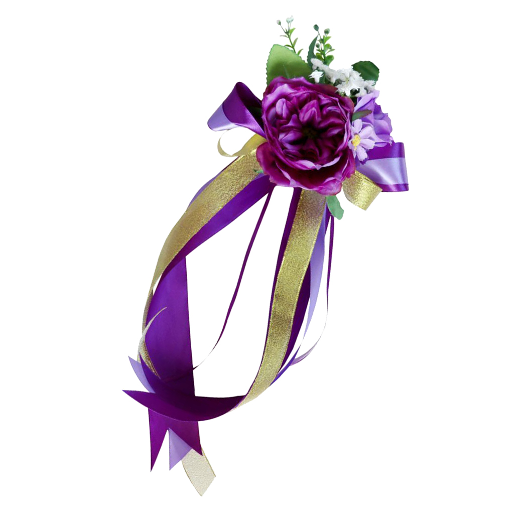 Wedding Car Decorations Kit Silk Flower Ribbon Mirror Door Handle Party Decor