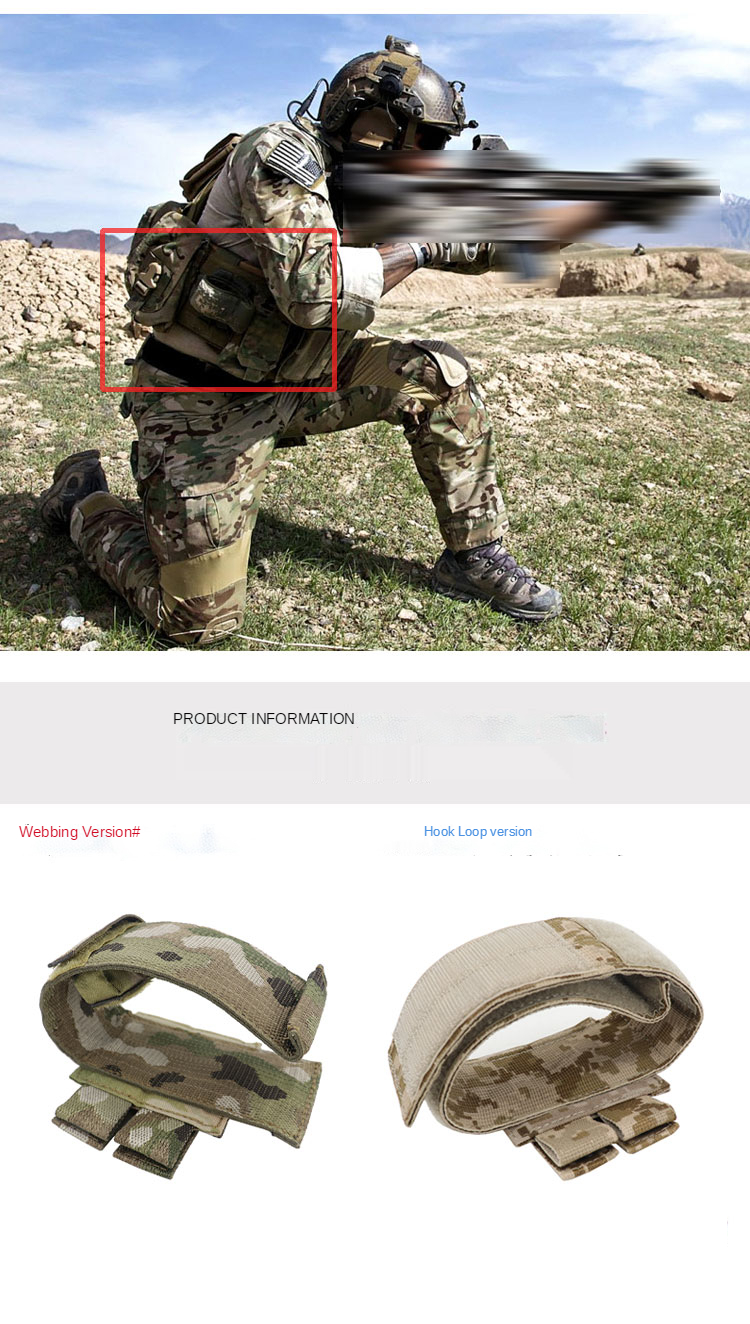 Fester Gurthalter Taktischer Verband Molle-Haltegurt Inklusive Geflochtene & Klettverschluss-Version Werkzeugring Outdoor Kampf Jagd – Detail 3