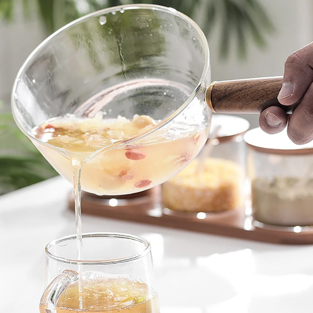 Multi-functional Glass Sauce Pan Milk Pan Stovetop Pot for Soup Milk Tea