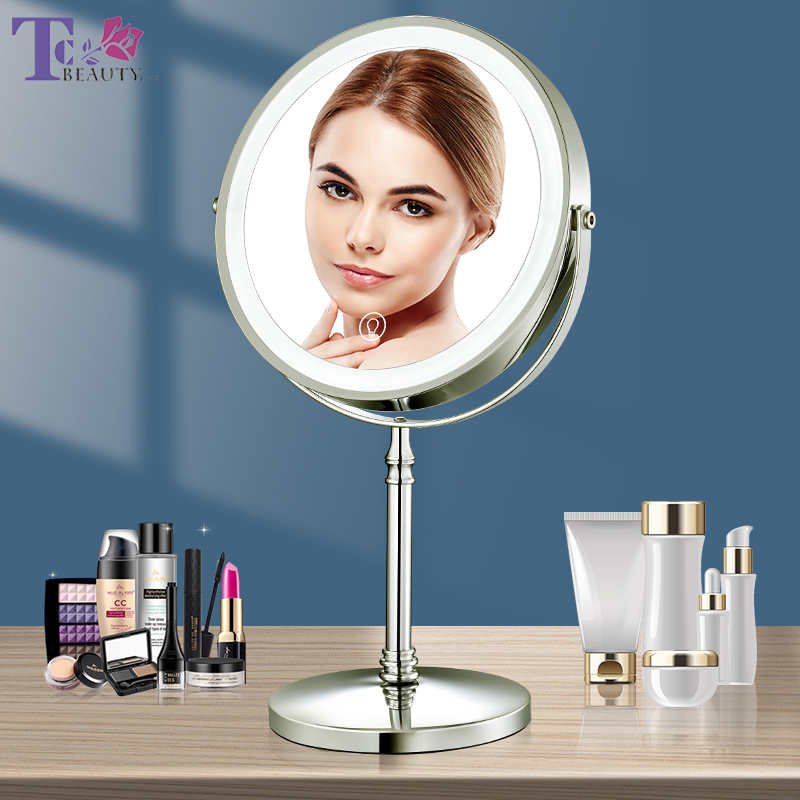 Best of 8 Inch Gold Makeup Mirror With Light USB Charging 10X Magnifying Vanity Mirror Backlit Adjustable Light Standing Cosmetic Mirror Reviews & Tips