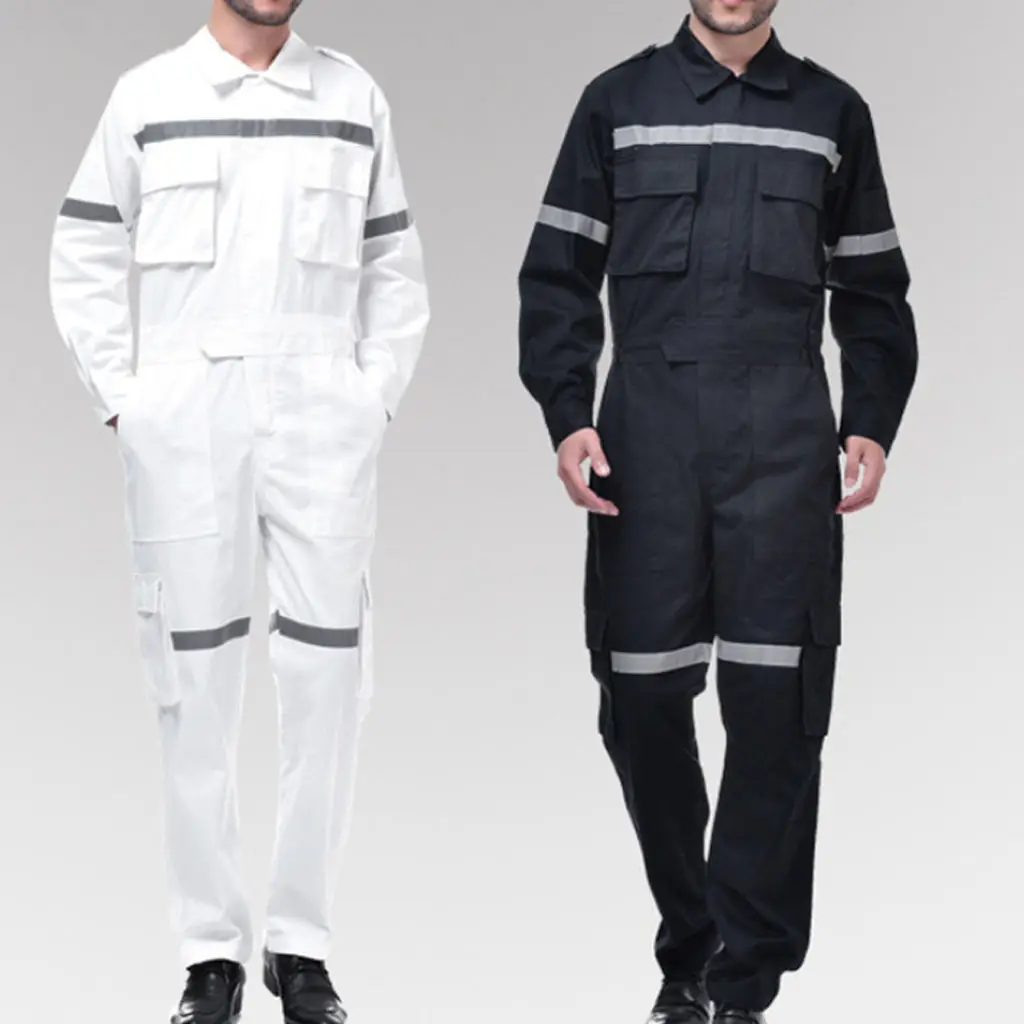 Overall Boilersuit Coverall Workwear Boiler Suit w/ Reflective Strip S-XXXL