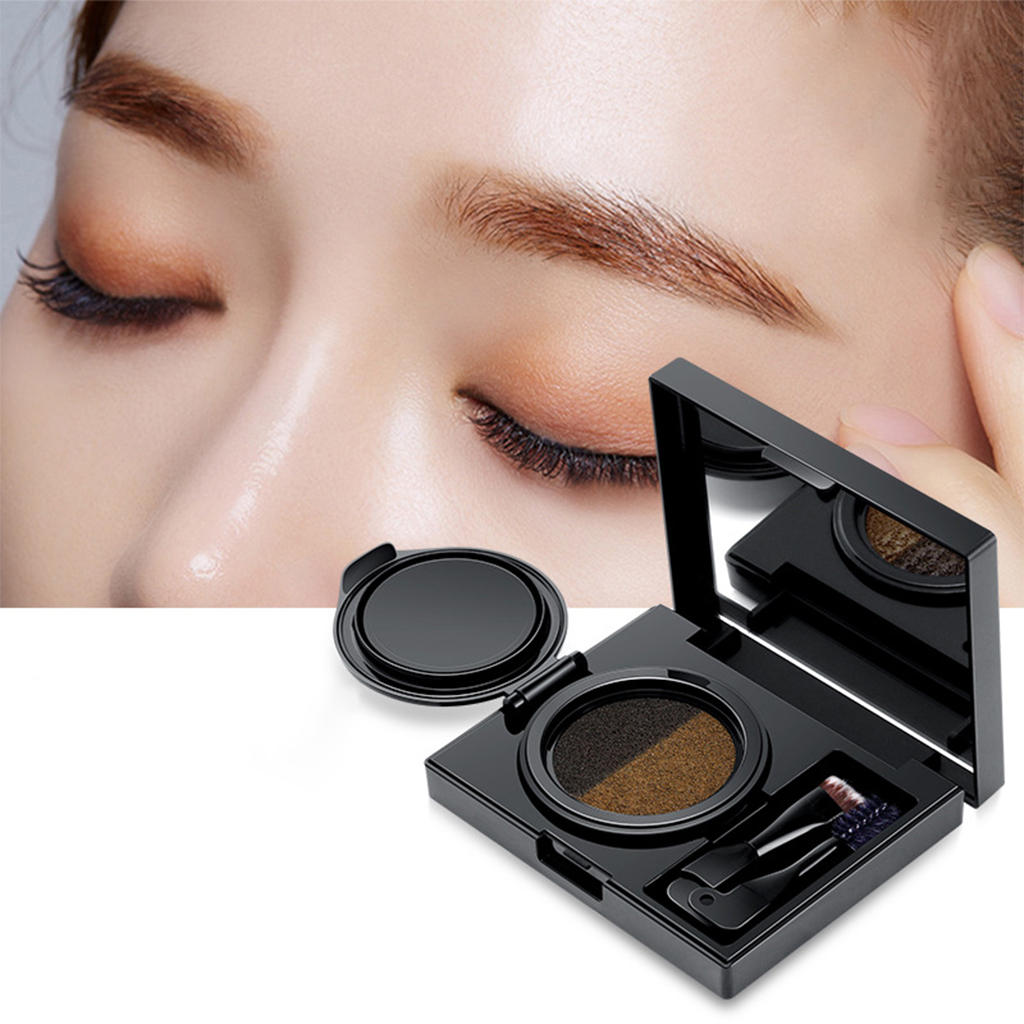 2 Color Eyebrow Powder Built in Mirror Cosmetic Set Waterproof Makeup Shading Kit Long-Lasting with Brush Eye Brow Palette Girl