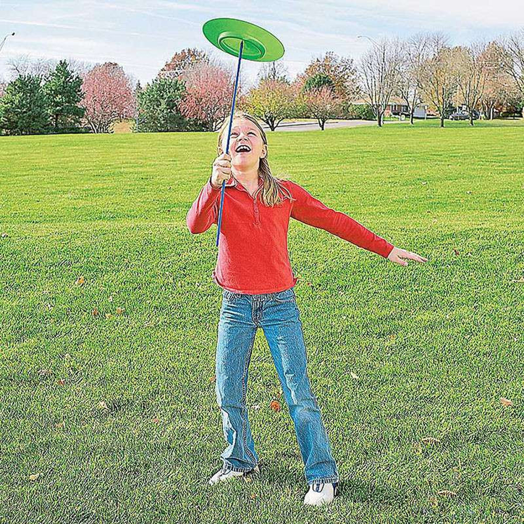 6 Set Plastic Juggling Plates Sticks Spinning Plate Set Balance Wheel Discs Toys Outdoor Games for Children and Adults