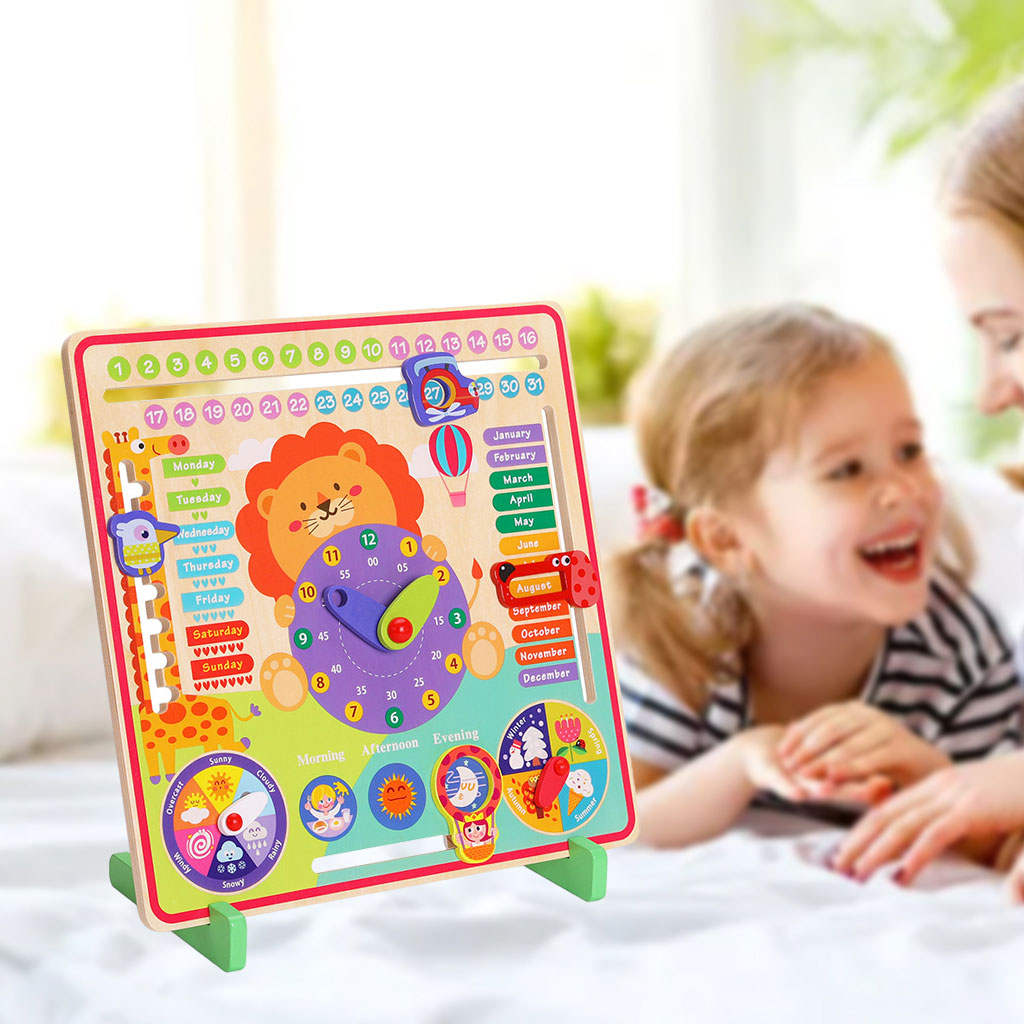 Kids Wooden Calendar Circle Time Center Children, Toddler, Nursery, Early Learning, Kindergarten, Classroom Learning Materials