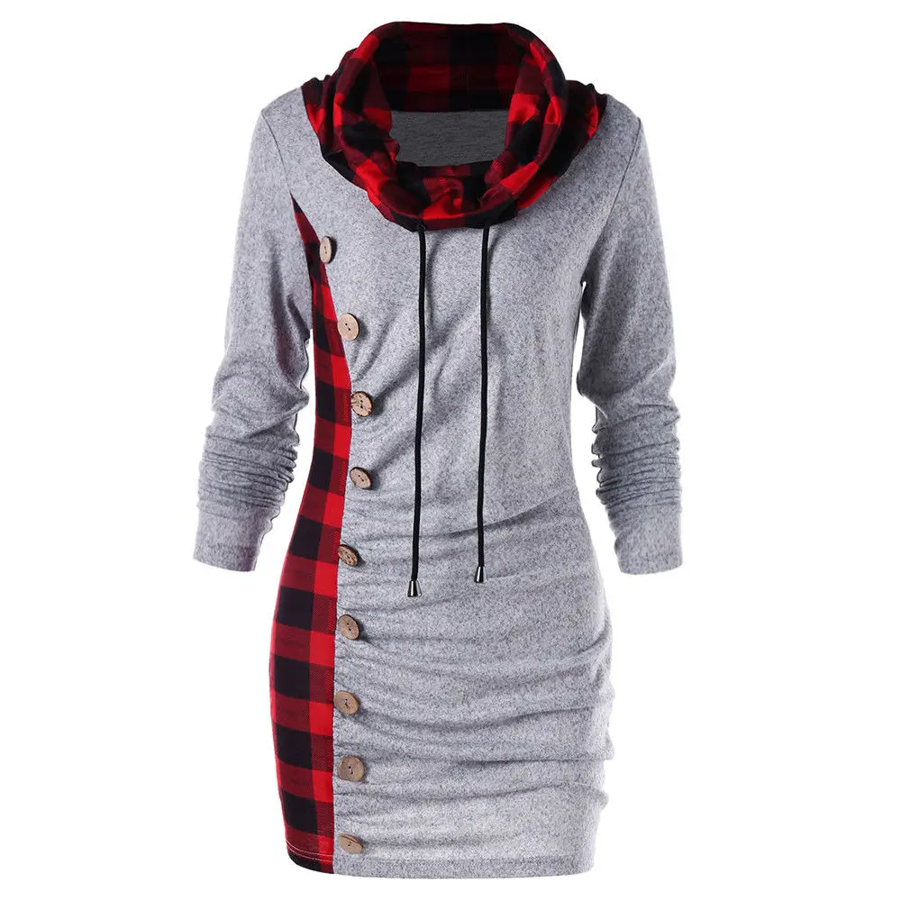 Hot Sale Casual Women Winter Autumn Long Sleeve Pullover Jacket Sweater Coat Hooded Jumper Tops White High Collar Sweaters 2021 christmas sweaters