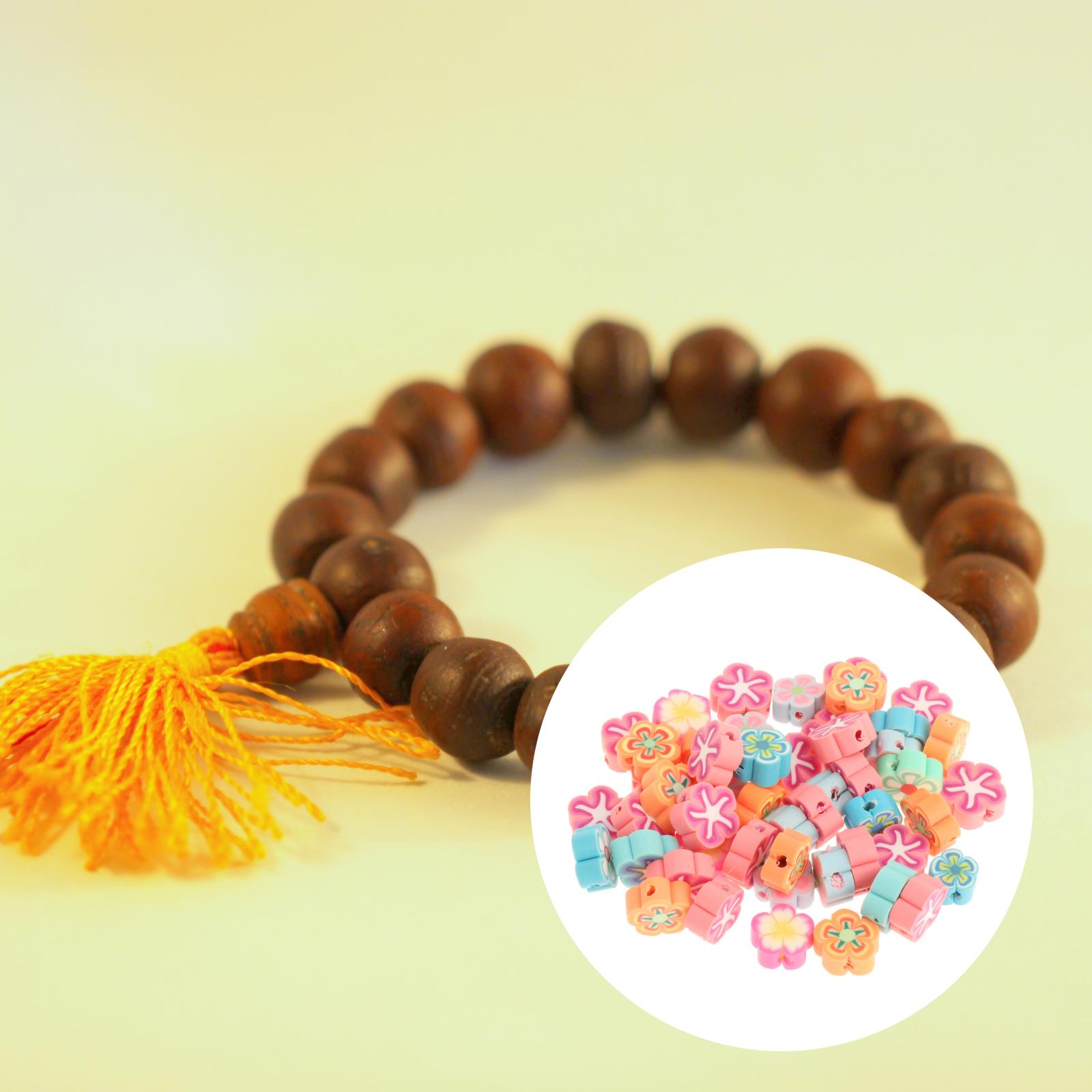 50x Beads Charms Craft Round Beads Sliced with Hole for Jewelry Making Jewelry Repairing Bracelet Necklace Choker Earrings