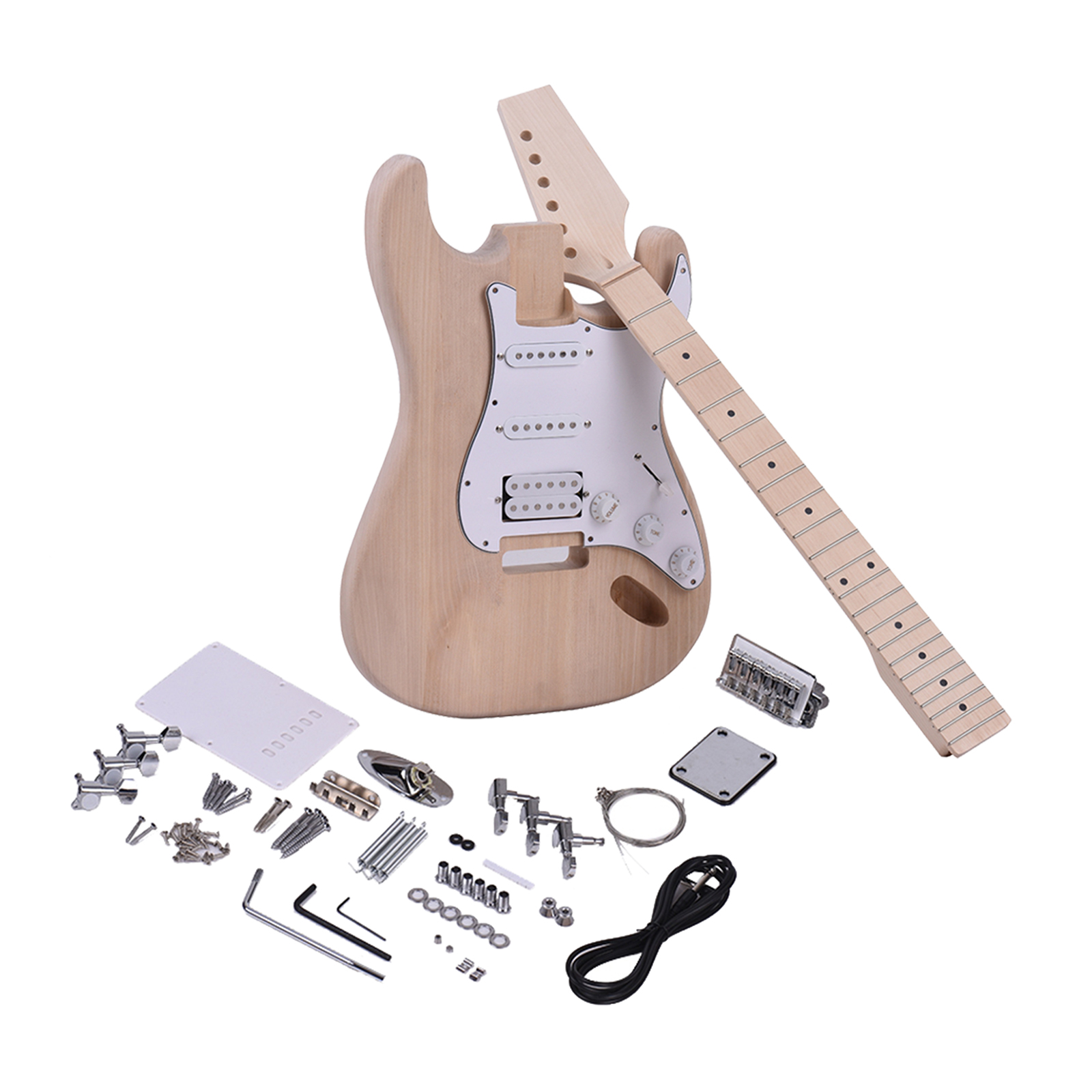 1Set Professional Unfinished DIY Electric Guitar Kit DIY Rosewood Fretboard