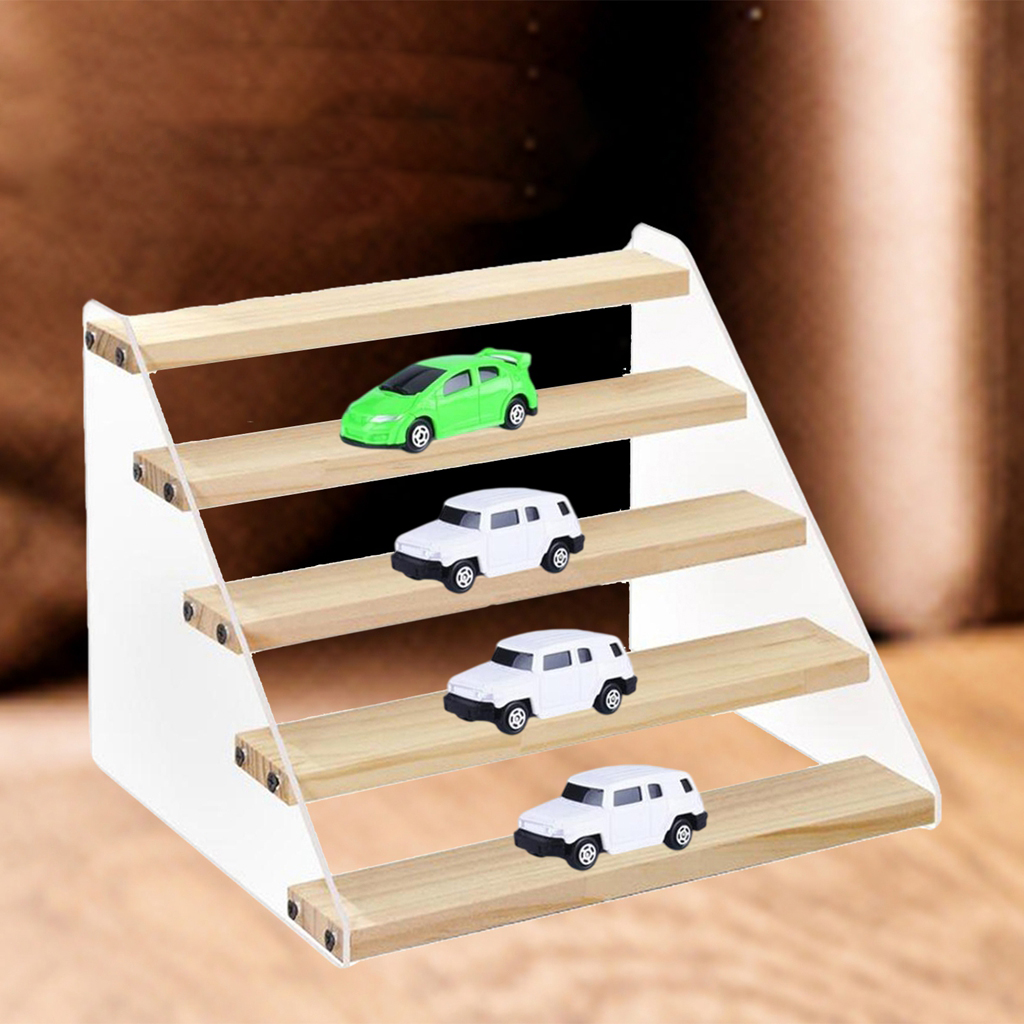 Tiered Acrylic Stands, Holder Clear Organizer Ladder Multifunctional Display Stand, for Doll Cosmetic Action Figure Model Car