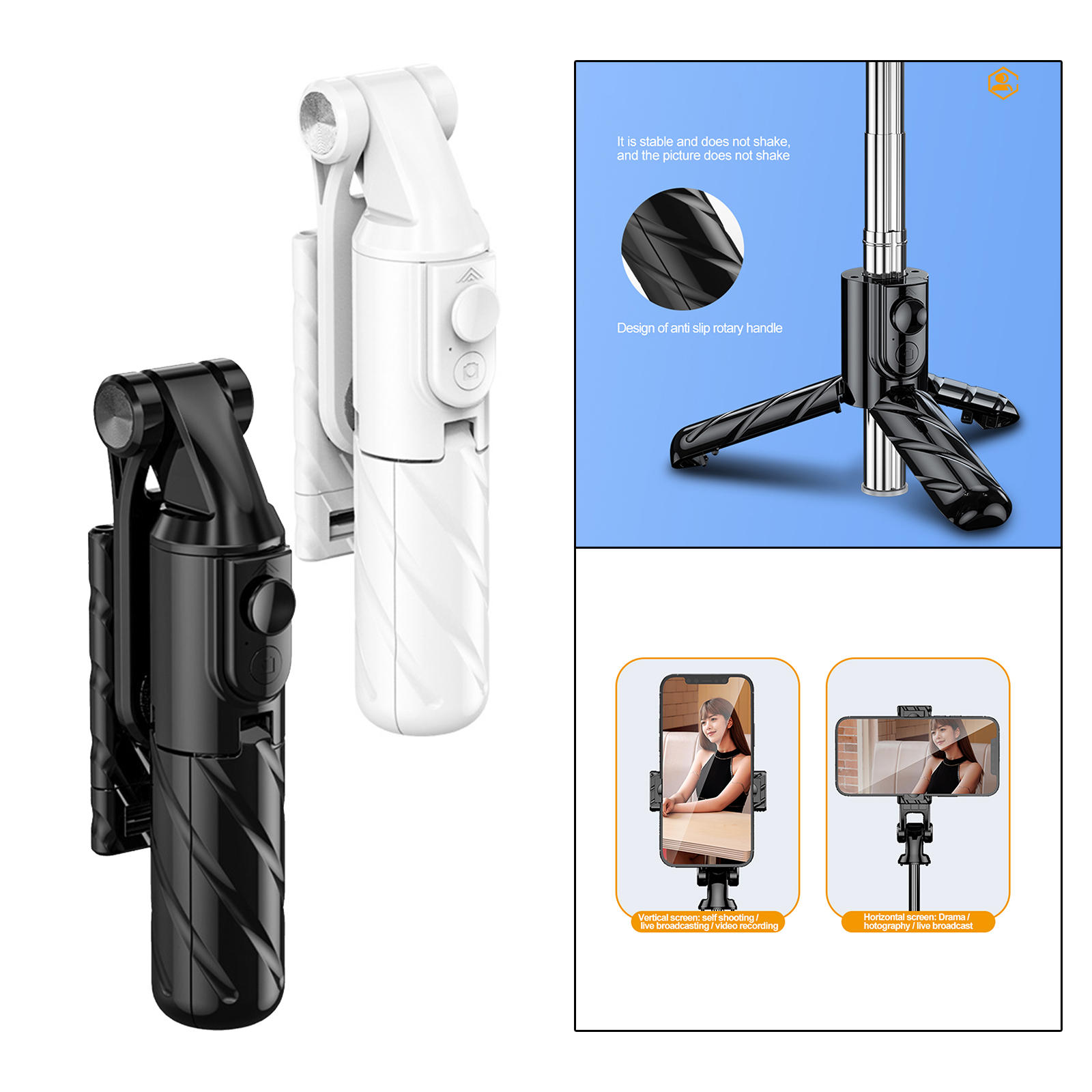 Bluetooth Selfie Stick Tripod Remote Control Compact Adjustable Extendable Tripod Stand Camera Artifact Cellphones Live Stream