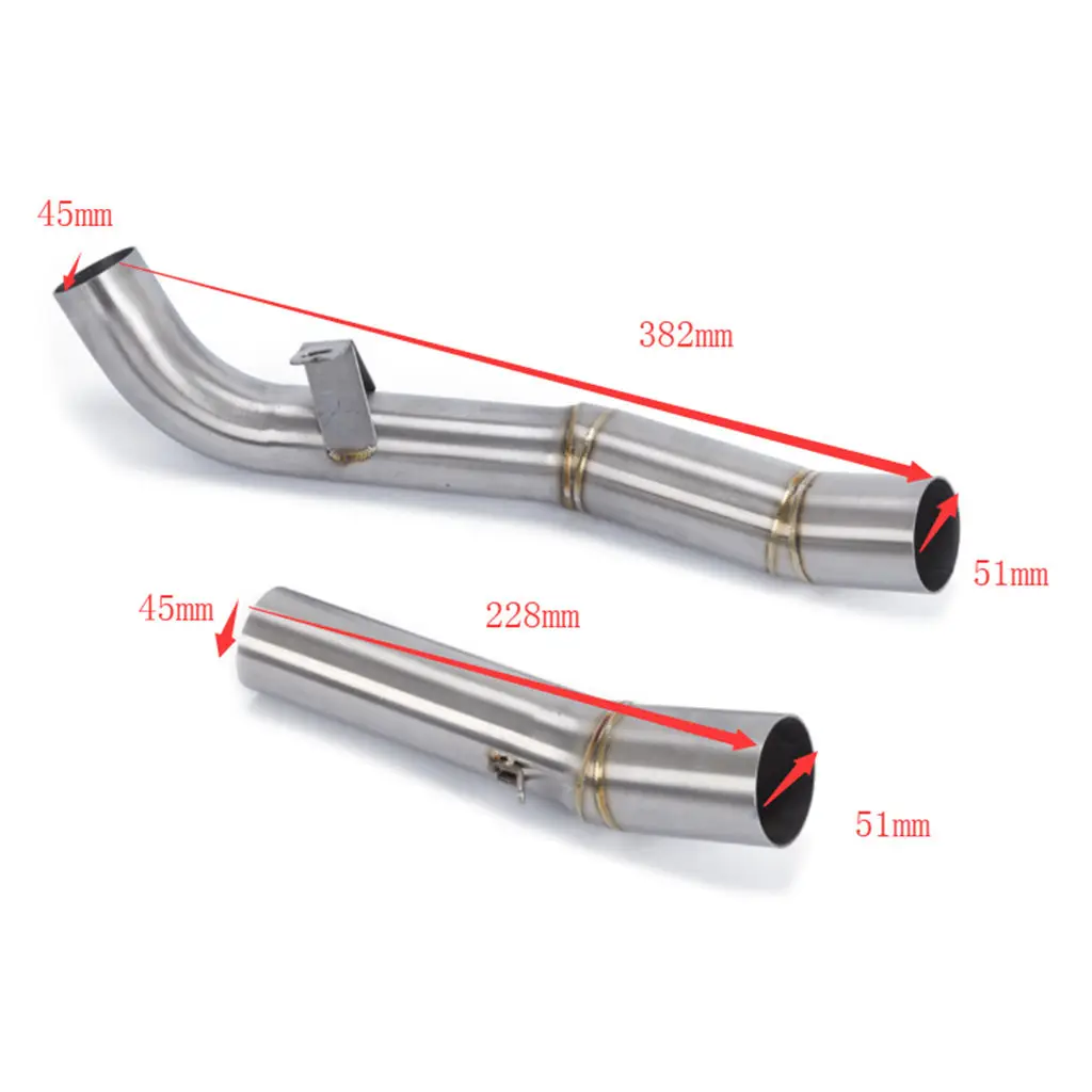 Stainless Steel Motorbike Exhaust Middle Link Pipe for Kawasaki Z1000 2007-2009