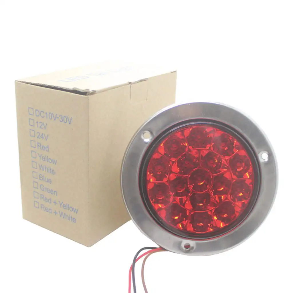 Round Rear LED Tail Lights 16-Led for Car Trailer IP67 Waterproof